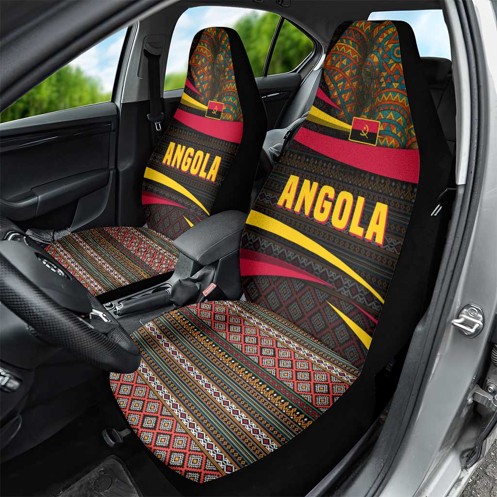 Angola Car Seat Cover with Red Black Yellow Tribal Design and Elephant - Wonder Print Shop