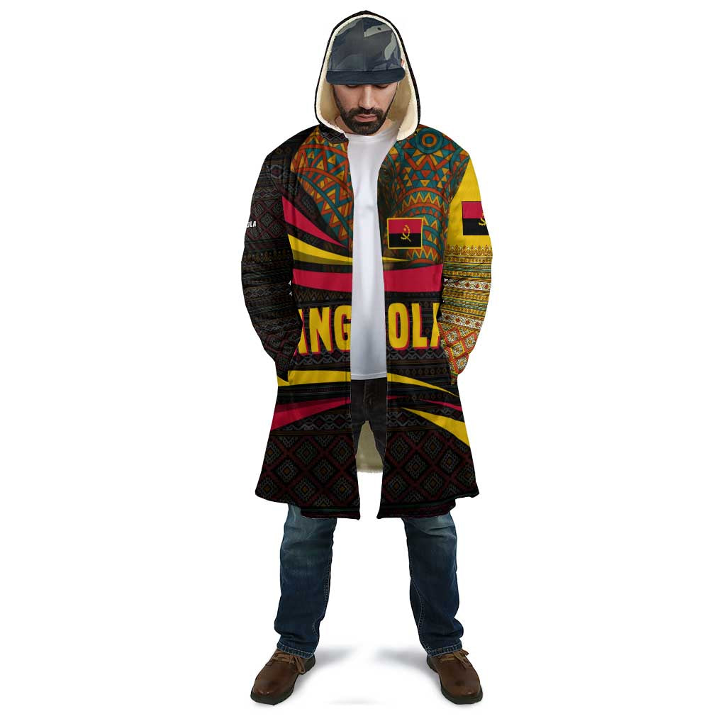 Angola Cloak with Red Black Yellow Tribal Design and Elephant - Wonder Print Shop