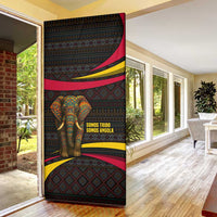 Angola Door Cover with Red Black Yellow Tribal Design and Elephant - Wonder Print Shop