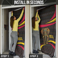 Angola Door Cover with Red Black Yellow Tribal Design and Elephant - Wonder Print Shop