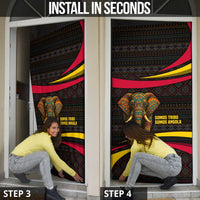Angola Door Cover with Red Black Yellow Tribal Design and Elephant - Wonder Print Shop