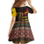 Angola Family Matching Puletasi and Hawaiian Shirt with Red Black Yellow Tribal Design and Elephant - Wonder Print Shop