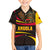Angola Family Matching Puletasi and Hawaiian Shirt with Red Black Yellow Tribal Design and Elephant - Wonder Print Shop