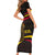 Angola Family Matching Short Sleeve Bodycon Dress and Hawaiian Shirt with Red Black Yellow Tribal Design and Elephant - Wonder Print Shop