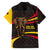 Angola Family Matching Summer Maxi Dress and Hawaiian Shirt with Red Black Yellow Tribal Design and Elephant - Wonder Print Shop