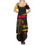 Angola Family Matching Summer Maxi Dress and Hawaiian Shirt with Red Black Yellow Tribal Design and Elephant - Wonder Print Shop