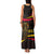 Angola Family Matching Tank Maxi Dress and Hawaiian Shirt with Red Black Yellow Tribal Design and Elephant - Wonder Print Shop