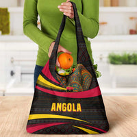 Angola Grocery Bag with Red Black Yellow Tribal Design and Elephant - Wonder Print Shop