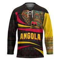 Angola Hockey Jersey with Red Black Yellow Tribal Design and Elephant - Wonder Print Shop