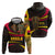 Angola Hoodie with Red Black Yellow Tribal Design and Elephant - Wonder Print Shop