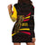 Angola Hoodie Dress with Red Black Yellow Tribal Design and Elephant - Wonder Print Shop