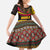 Angola Kid Short Sleeve Dress with Red Black Yellow Tribal Design and Elephant - Wonder Print Shop