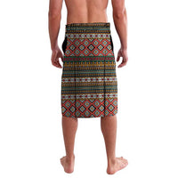 Angola Lavalava with Red Black Yellow Tribal Design and Elephant - Wonder Print Shop
