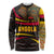 Angola Long Sleeve Shirt with Red Black Yellow Tribal Design and Elephant - Wonder Print Shop