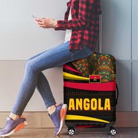 Angola Luggage Cover with Red Black Yellow Tribal Design and Elephant - Wonder Print Shop