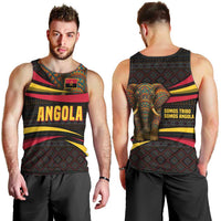 Angola Men Tank Top with Red Black Yellow Tribal Design and Elephant - Wonder Print Shop