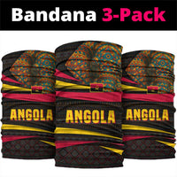 Angola Neck Gaiter with Red Black Yellow Tribal Design and Elephant TS04