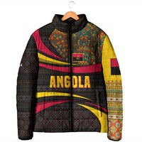 Angola Padded Jacket with Red Black Yellow Tribal Design and Elephant - Wonder Print Shop