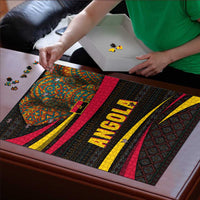 Angola Puzzle with Red Black Yellow Tribal Design and Elephant - Wonder Print Shop