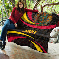 Angola Quilt with Red Black Yellow Tribal Design and Elephant - Wonder Print Shop