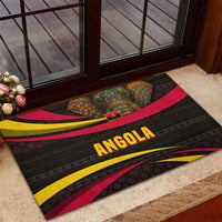 Angola Rubber Doormat with Red Black Yellow Tribal Design and Elephant - Wonder Print Shop