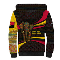 Angola Sherpa Hoodie with Red Black Yellow Tribal Design and Elephant - Wonder Print Shop