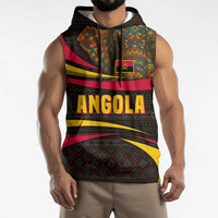 Angola Sleeveless Hoodie with Red Black Yellow Tribal Design and Elephant - Wonder Print Shop
