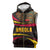 Angola Sleeveless Zip Hoodie with Red Black Yellow Tribal Design and Elephant - Wonder Print Shop