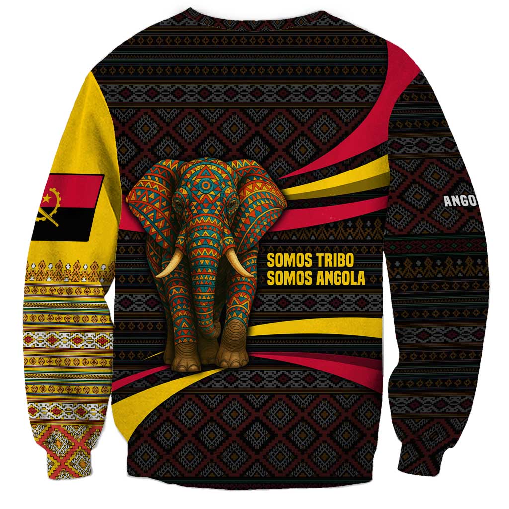 Angola Sweatshirt with Red Black Yellow Tribal Design and Elephant - Wonder Print Shop