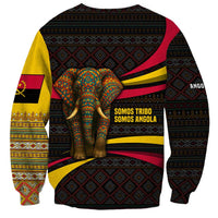 Angola Sweatshirt with Red Black Yellow Tribal Design and Elephant - Wonder Print Shop