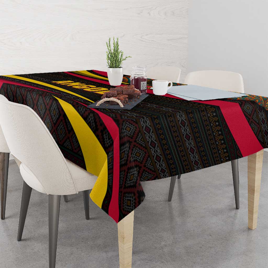 Angola Tablecloth with Red Black Yellow Tribal Design and Elephant - Wonder Print Shop