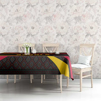 Angola Tablecloth with Red Black Yellow Tribal Design and Elephant - Wonder Print Shop