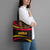 Angola Tote Bag with Red Black Yellow Tribal Design and Elephant - Wonder Print Shop