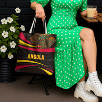 Angola Tote Bag with Red Black Yellow Tribal Design and Elephant - Wonder Print Shop