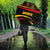 Angola Umbrella with Red Black Yellow Tribal Design and Elephant - Wonder Print Shop