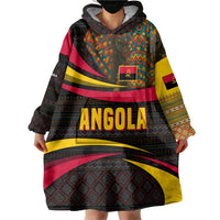 Angola Wearable Blanket Hoodie with Red Black Yellow Tribal Design and Elephant - Wonder Print Shop