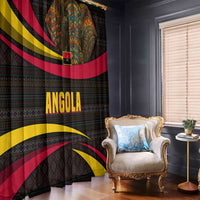 Angola Window Curtain with Red Black Yellow Tribal Design and Elephant - Wonder Print Shop