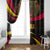 Angola Window Curtain with Red Black Yellow Tribal Design and Elephant - Wonder Print Shop