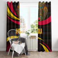 Angola Window Curtain with Red Black Yellow Tribal Design and Elephant - Wonder Print Shop