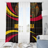 Angola Window Curtain with Red Black Yellow Tribal Design and Elephant - Wonder Print Shop