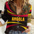Angola Women Casual Shirt with Red Black Yellow Tribal Design and Elephant - Wonder Print Shop