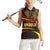 Angola Women Sleeveless Polo Shirt with Red Black Yellow Tribal Design and Elephant - Wonder Print Shop