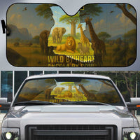 Angola Auto Sun Shade with Savannah Wildlife Design and African Animal - Wonder Print Shop