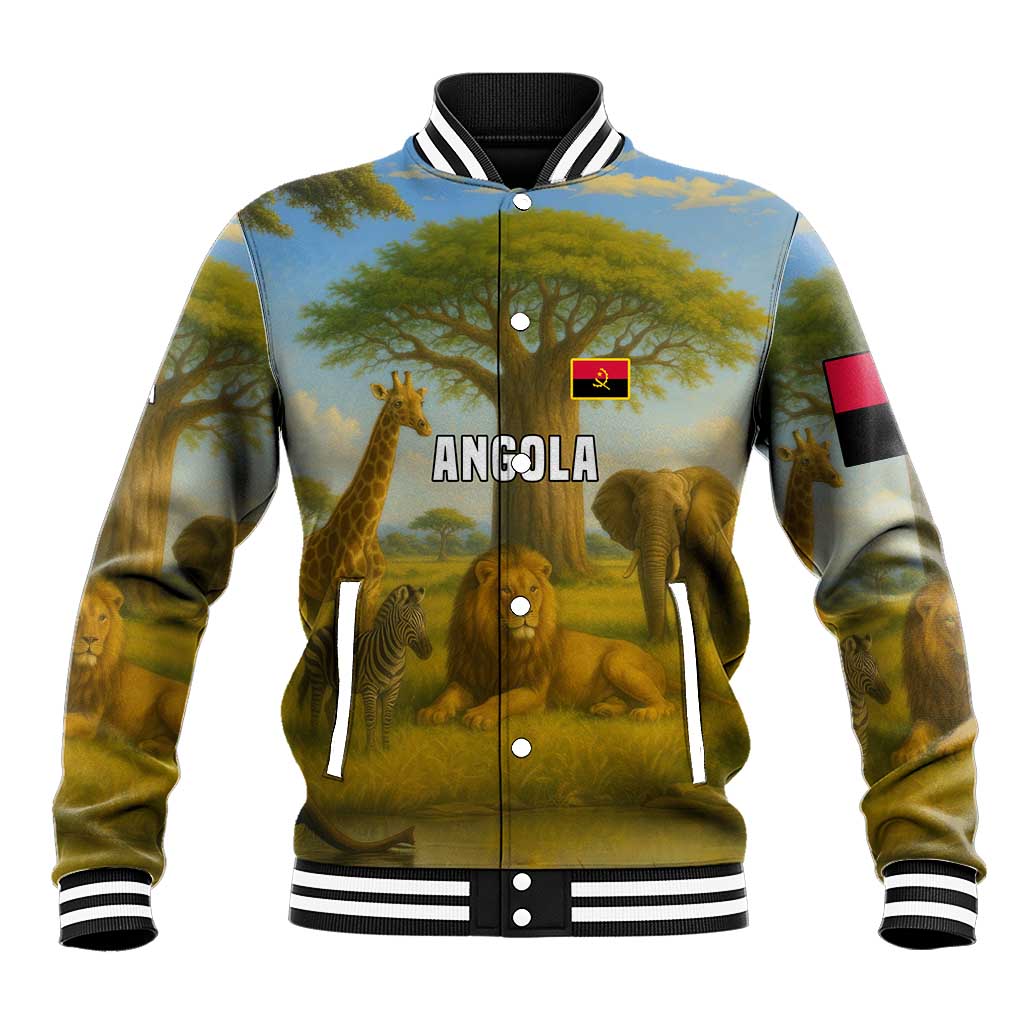 Angola Baseball Jacket with Savannah Wildlife Design and African Animal - Wonder Print Shop