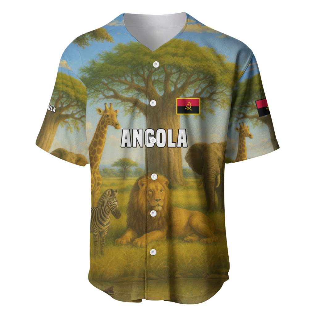 Angola Baseball Jersey with Savannah Wildlife Design and African Animal - Wonder Print Shop