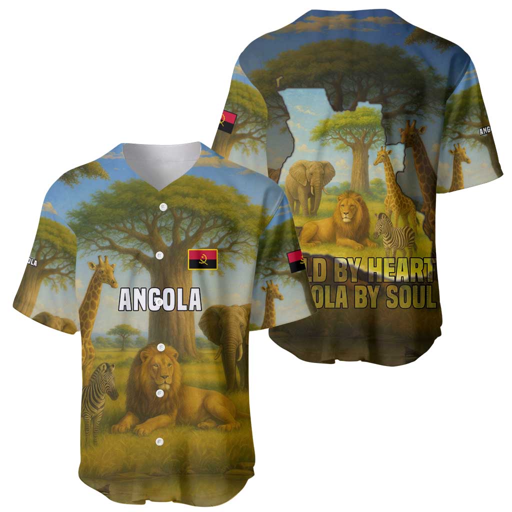 Angola Baseball Jersey with Savannah Wildlife Design and African Animal - Wonder Print Shop