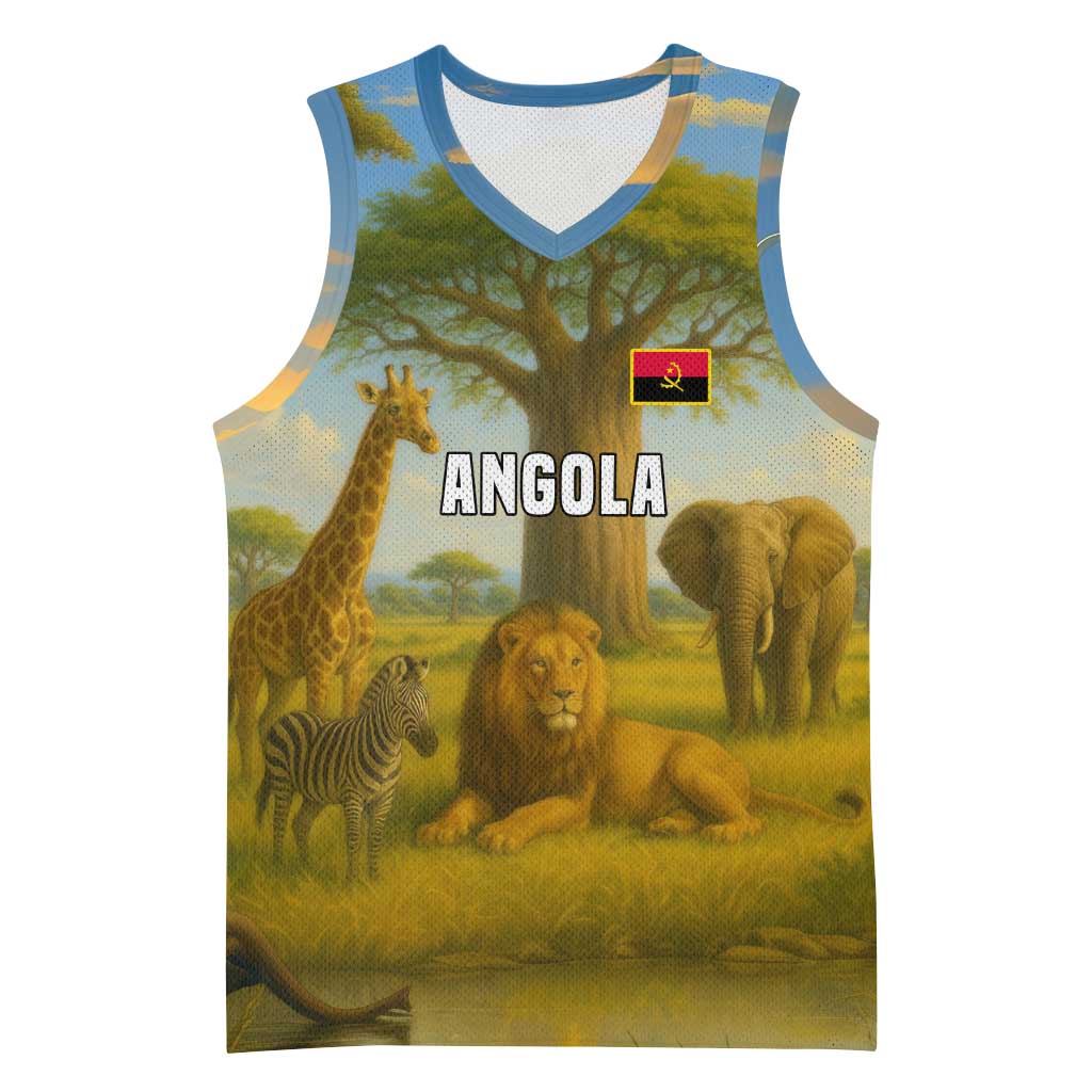 Angola Basketball Jersey with Savannah Wildlife Design and African Animal - Wonder Print Shop