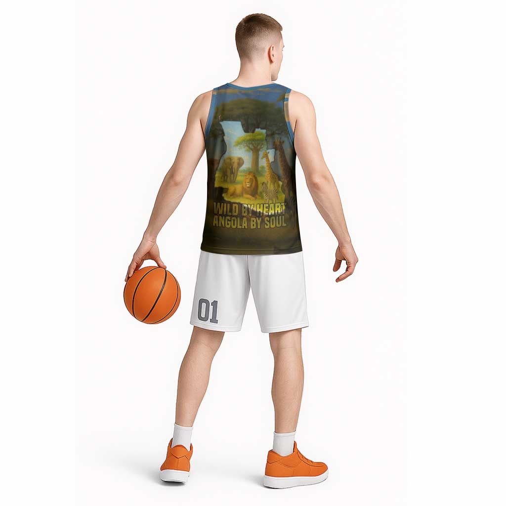 Angola Basketball Jersey with Savannah Wildlife Design and African Animal - Wonder Print Shop