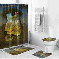 Angola Bathroom Set with Savannah Wildlife Design and African Animal - Wonder Print Shop