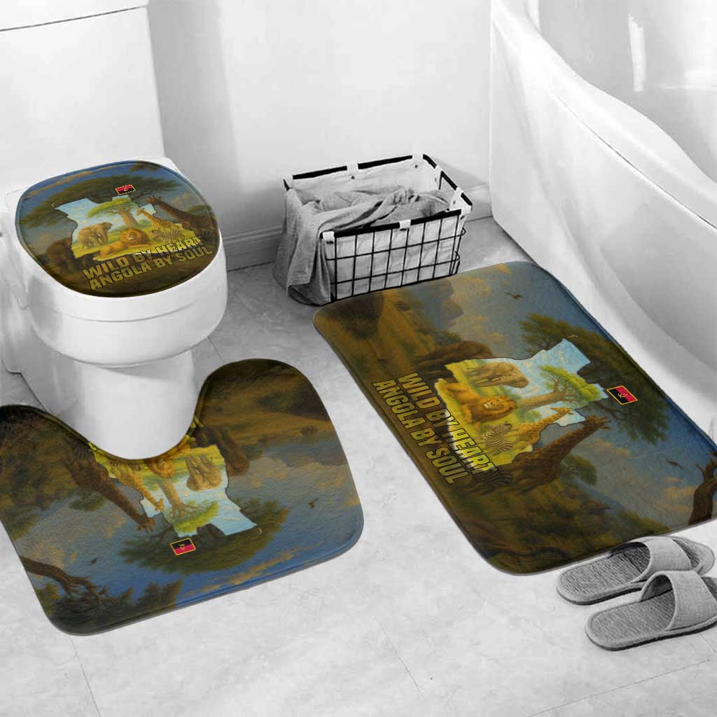 Angola Bathroom Set with Savannah Wildlife Design and African Animal - Wonder Print Shop